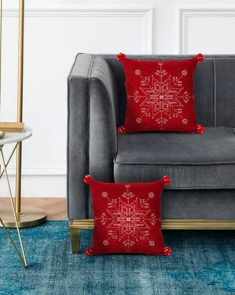 Pillow Covers Red And Gray Pillows CASABLEU VELVET RECTANGULAR