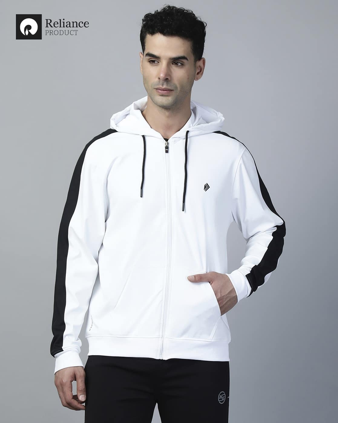 Sweatshirt Speedo Zip Col Montant Avec Capuche - Taille L - Blanc - Polycoton - Bon état