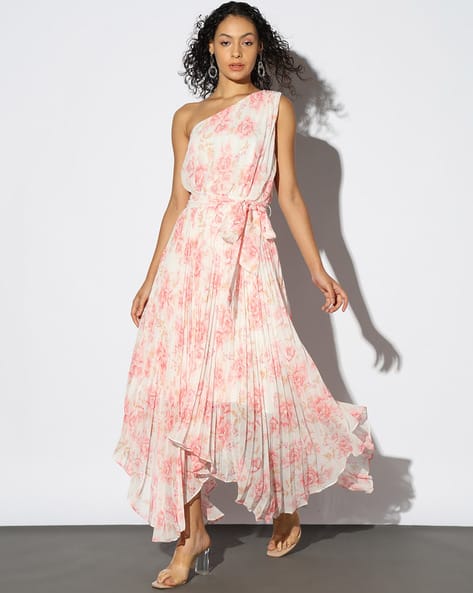 Buy Outryt by AZORTE One Shoulder Maxi Dress Online | Ajio.com