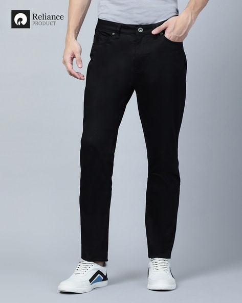 Men Flat-Front Slim Fit Trousers