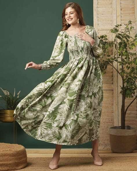 Buy Green Dresses for Women by DEKLOOK Online