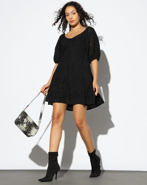 Buy Outryt by AZORTE Empire Waist Dress with Short... Online | Ajio.com Buy Outryt by AZORTE Empire Waist Dress with Short... Online | Ajio.com