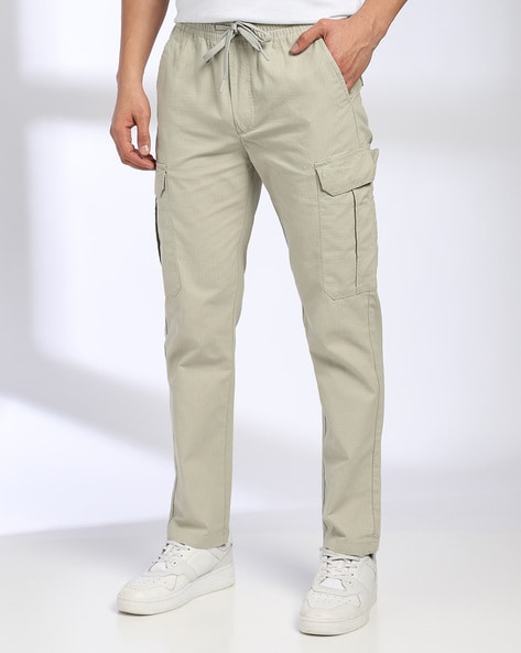 Men Flat-Front Slim Fit Trousers