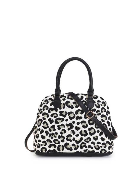 Animal Print Shoulder Bag with Detachable Strap