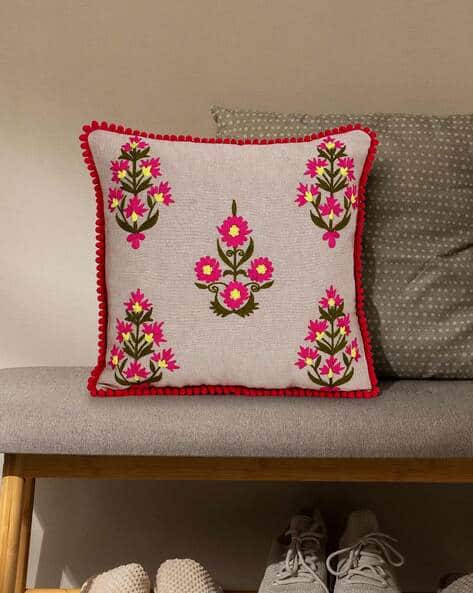 Embroidered Square Cushion Cover 16