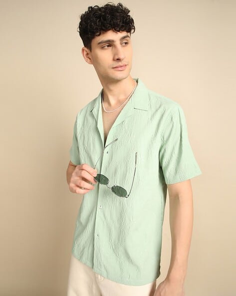 Voroxy X AG Men Floral Embroidered Regular Fit Shirt