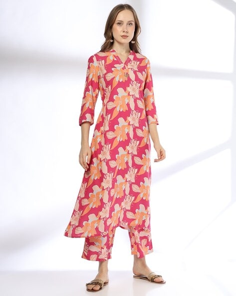 Women Floral Print A-Line Kurta Set