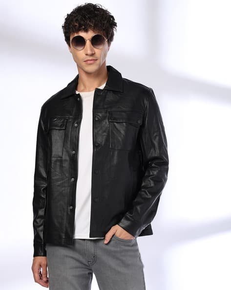 Men Slim Fit Biker Jacket