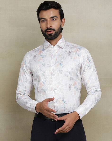 Men Self-design Slim Fit Shirt