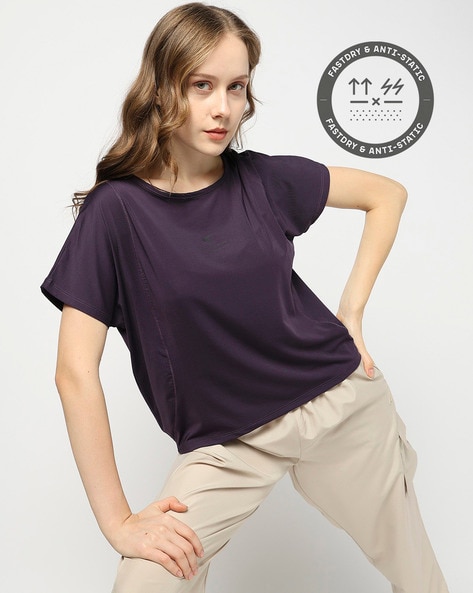 Women Cut & Sew Boxy Fit Round-Neck T-Shirt