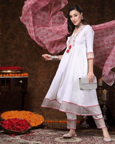 Embroidery Anarkali Kurta Set Price in India