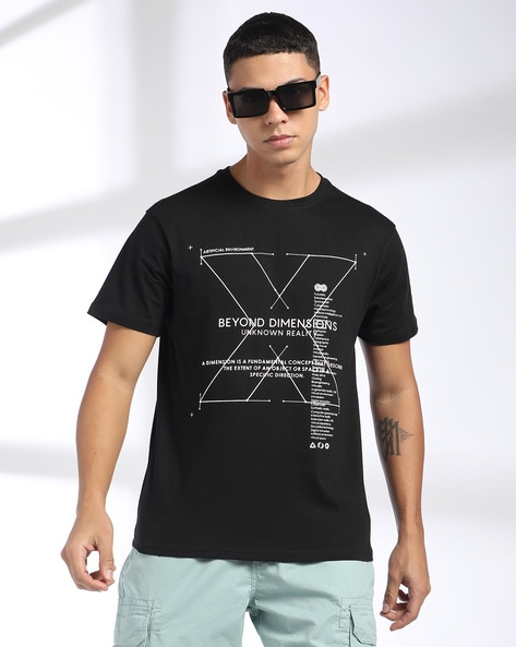 Men Printed Regular Fit Crew-Neck T-Shirt