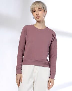 Women Regular Fit Crew-Neck Sweatshirt-image-34