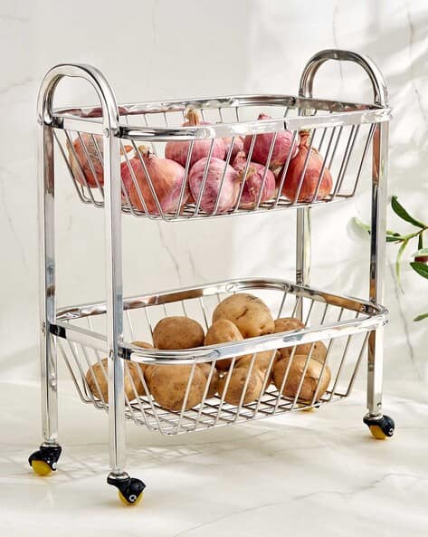 Stainless Steel 2-Tier Kitchen Trolley