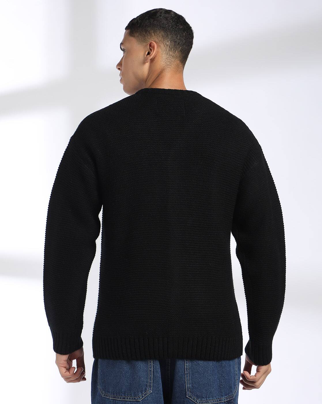 Buy DNMX Men Knitted Regular Fit Crew- Online | Ajio.com
