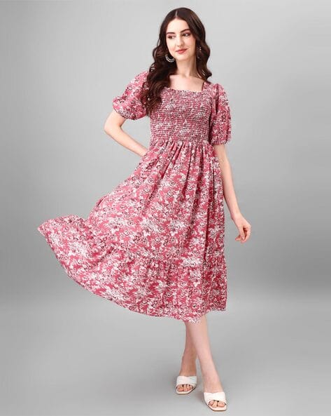 strapless open back dress Light Pink Sleeveless Pure Cotton Printed Sweet Heart Dress 5XL main image 0