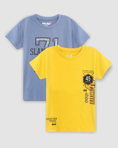 RASPY Boys Pack of 2 Printed Regular Fit Round-Neck T-Shirts