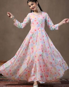Best Offers on Long frocks for girls upto 20 71 off Limited period sale AJIO