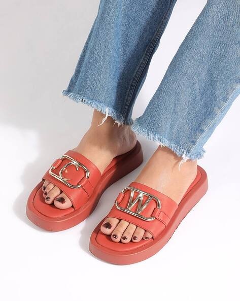 Catwalk Women Slides with Metal Accent