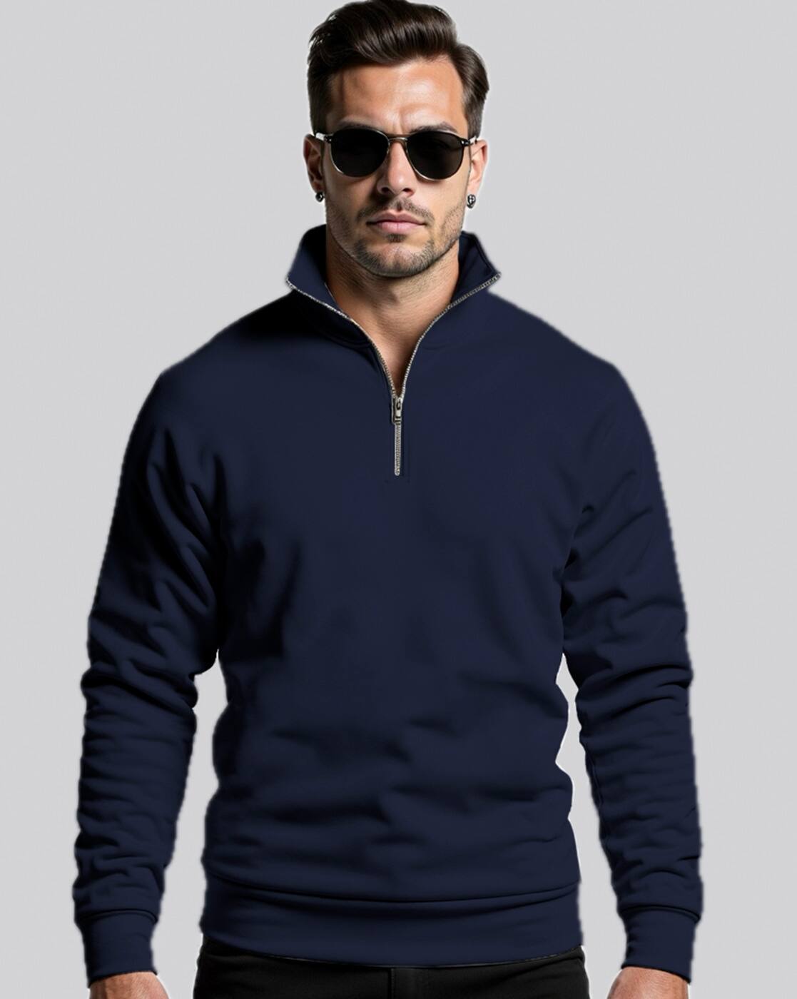 W Face Half Zip Pull Over (navy nights)