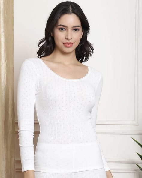 white womens thermal top