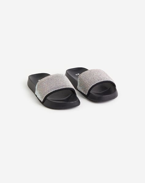 Women Embellished Slip-On Slide Flip-Flops