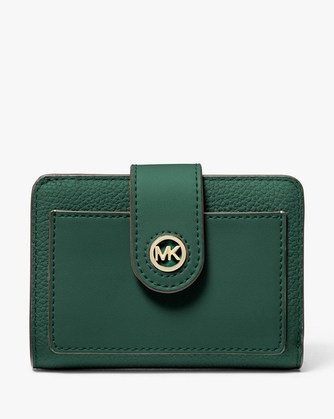 Buy Michael Kors Mercer Small Leather Wallet Green Color Women AJIO LUXE