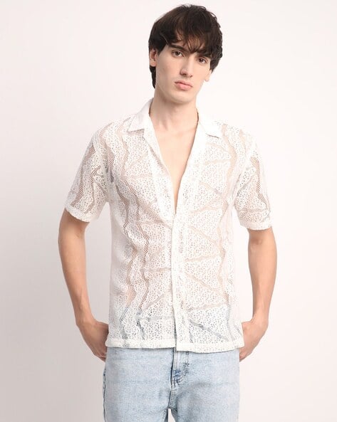 Voroxy X AG Men Lace Regular Fit Shirt