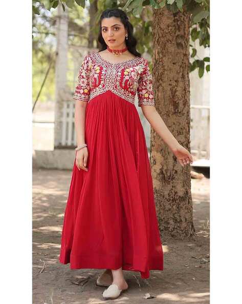 Embroidery Anarkali Kurta Set Price in India