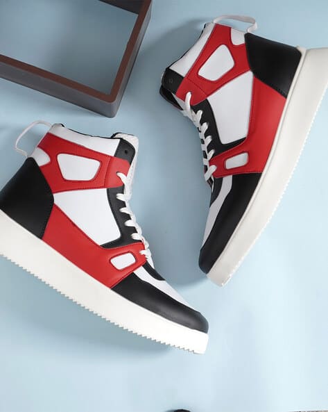 EEGO ITALY Men Colourblock High-Top Lace-Up Sneakers