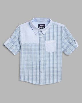 blue giraffe Checked Regular Fit Shirt-picture-14