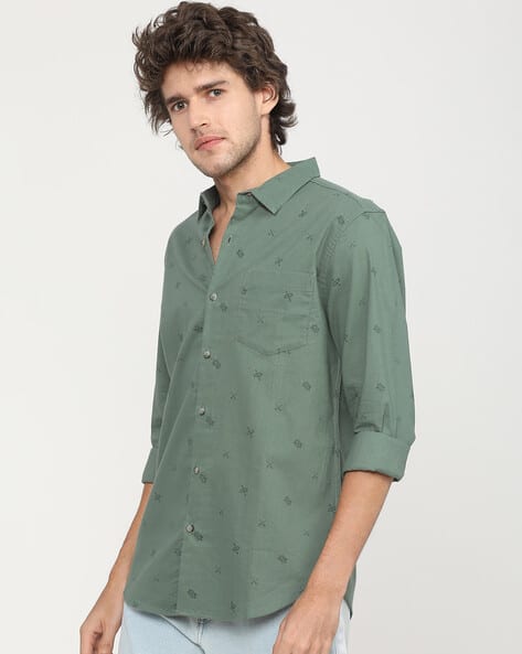 Ketch Men Chevrons Slim Fit Shirt