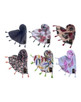 Pack of 6 Floral Print Stoles-image-12
