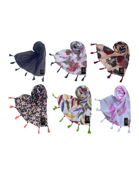 Letz Dezine Pack of 6 Floral Print Stoles