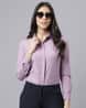 Women's Mauve Striped Casual Shirt