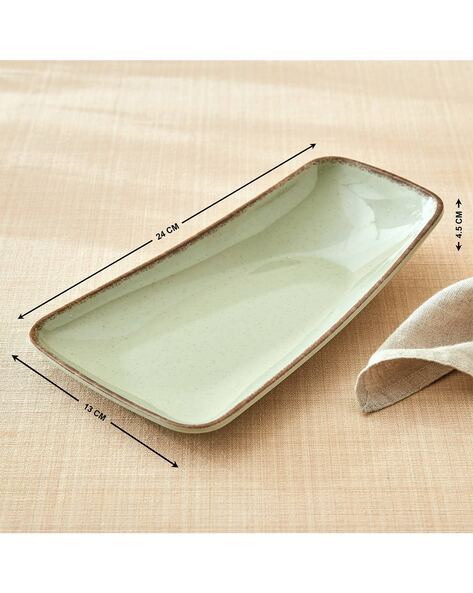 Meadows Plato Ceramic Slanted Serving Platter - 24x13x4.5cm Trays & Platters