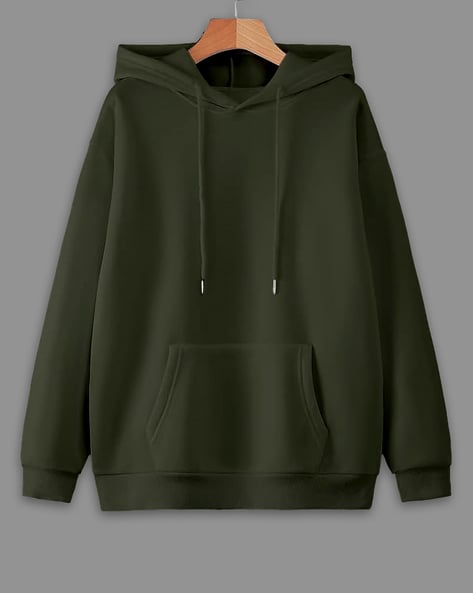 Men Regular Fit Hoodie with Kangaroo Pocket