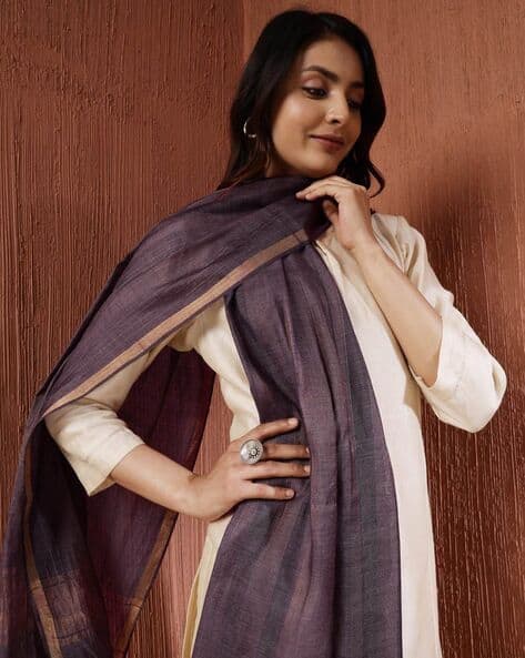 Buy Mauve Stoles Scarves for Women by Fabindia Online