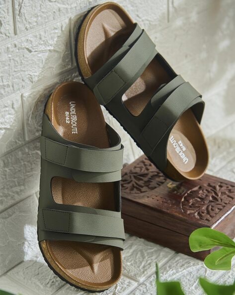 Men Double-Strap Sandals with Velcro Faastening