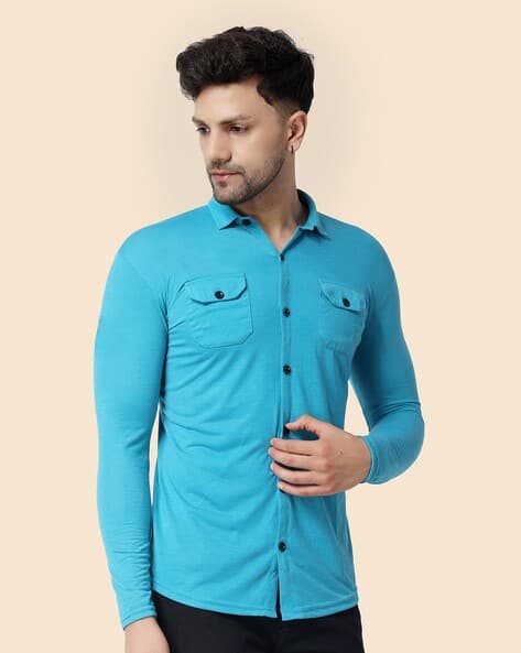 Buy Turquoise Shirts for Men by Tfurnish Online