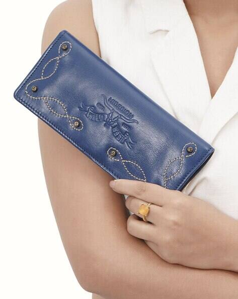 HIDESIGN Embroidered Leather Bi-Fold Wallet