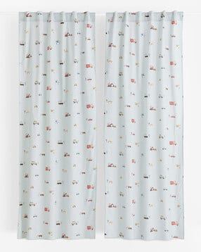 Pack of 2 Printed Cotton Door Curtains