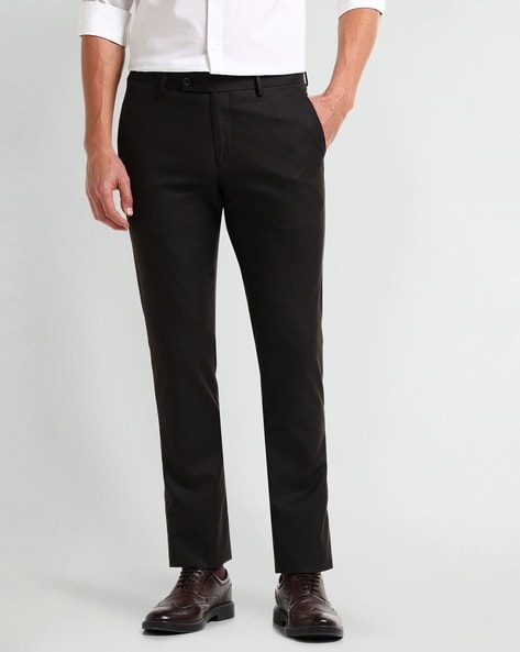 Arrow Men Slim Fit Flat-Front Trousers