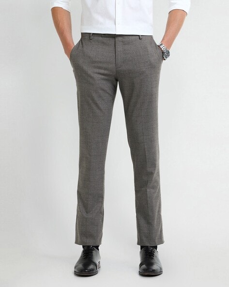 Arrow Men Slim Fit Flat-Front Trousers