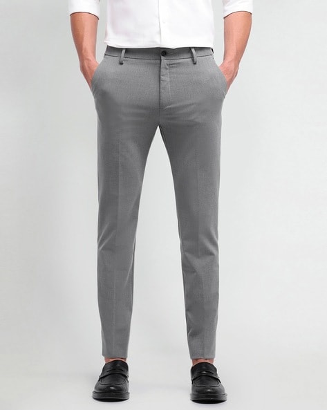 Arrow Men Slim Fit Flat-Front Trousers