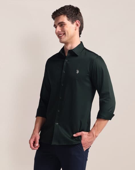 U.S. Polo Assn. Men Tailored Fit Shirt with Logo Embroidery