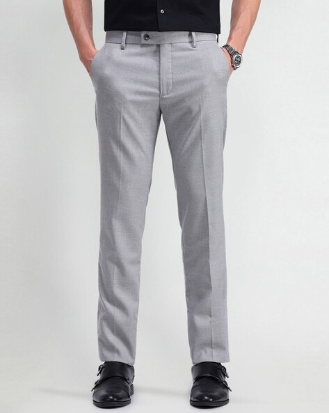 Arrow Men Slim Fit Flat-Front Trousers