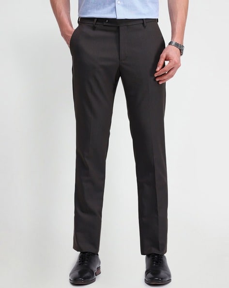 Arrow Men Slim Fit Flat-Front Trousers