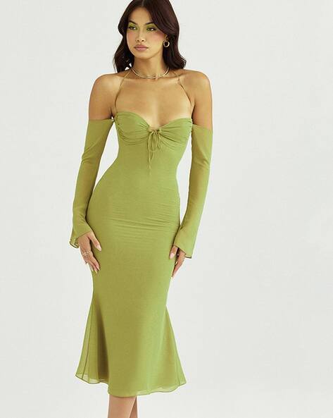 Buy Olive green Dresses for Women by Lulu & Sky Online | Ajio.com