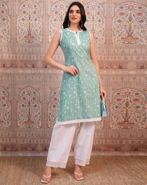 Ketch Women Floral Embroidered Straight Kurta